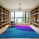 Vibrant Purple Pink Blue Overlapping Circles Area Rug