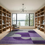 Purple Gray Geometric Abstract Area Rug