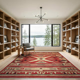 Bold Red Bold Red Southwestern Geometric Area Rug