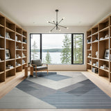 Blue and Teal Geometric Modern Modern Geometric Blue Grey Area Rug