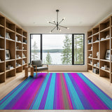 Southwestern Vibrant Multi-Color Stripe Area Rug