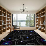 Abstract Area Cosmic Nebula Swirl Area Rug