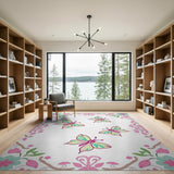 Whimsical Butterfly Floral Area Rug