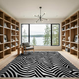 Dynamic Zigzag Black White Geometric Area Rug