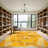 Yellow Geometric Hexagon Area Rug