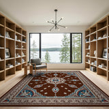 Brown Persian Medallion Area Rug