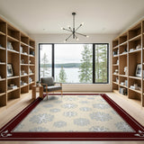 Cream Snowflake Pattern Area Rug