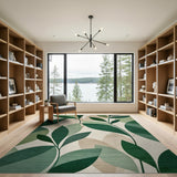 Verdant Green Leaf Area Rug