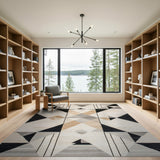 Geometric Modern Geometric Grey Triangle Area Rug