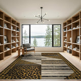 Geometric Leopard Stripe Area Rug