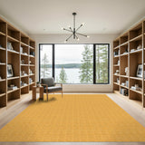 Yellow Textured Geometric Area Rug