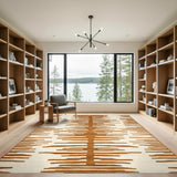 Brown Abstract Bar Area Rug