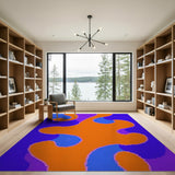 Multi-color and Patterns Vibrant Abstract Wavy Multi-Color Area Rug