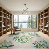 Green Abstract Foliage Area Rug