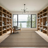 Brown Tan Horizontal Striped Woven Area Rug