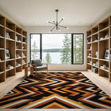 Bold Orange Arrow Geometric Area Rug