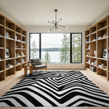 Bold Zebra Stripe Black White Black and White Area Rug