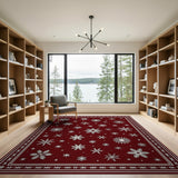 Red Snowflake Elegance Area Rug