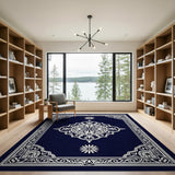 Traditional Persian Navy Medallion Navy Blue Persian Medallion Area Rug