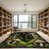 Whimsical Mushroom Meadow Butterflies Rug