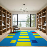 Vibrant Color Block Geometric Area Rug