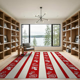 Bold Red and Ivory Striped Heritage Rug