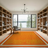 Vibrant Orange Bubble Letter Area Rug