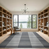 Black and White Modern Black White Striped Woven Area Rug