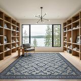 Indigo Trellis Geometric Area Rug
