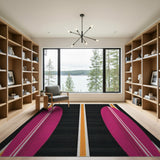 Pink Surfboard Coastal Area Rug