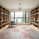 Soft Pink Watercolor Bows Area Rug