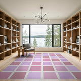 Pastel Pink Lavender Geometric Area Rug