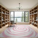 Pink Hypnotic Pink Swirl Area Rug