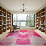 Pink Geometric Heart Area Rug