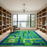 Kids Town Road Map Play Rug