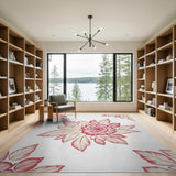 Pink Rose Blush Pink Rose Floral Vintage Area Rug