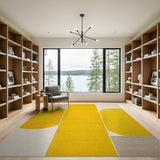 Yellow Ovals on Neutral Geometric Area Rug