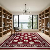 Whimsical Red Cupcake Pattern Area Rug