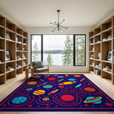 Vibrant Cosmic Space Adventure Area Rug