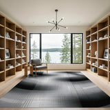 Black White Abstract Halftone Wave Rug