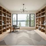Modern Geometric Beige Triangle Area Rug