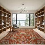Terracotta Persian Floral Medallion Rug