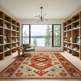 Multi-color and Patterns Terracotta Geometric Southwestern Area Rug