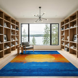 Radiant Sun Horizon Abstract Area Rug