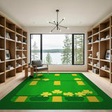 Lucky Shamrock Field Green Area Rug