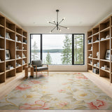 Blush Floral Vintage Blush Peony Floral Area Rug