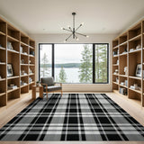 Bold Black and White Bold Black White Plaid Area Rug