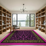 Traditional Persian Ornate Pink Floral Persian Area Rug