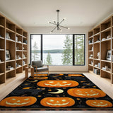 Halloween Jack-o'-Lanterns Black Cats Area Rug