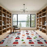 Whimsical Nutcracker Bear Christmas Pattern Rug
